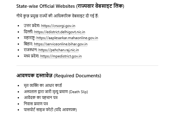 death certificate kiase banaye
