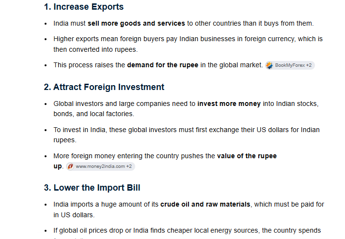 How can we strengthen INR against USD